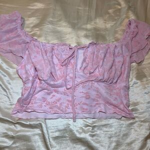 Floral Pink Off-Shoulder Top